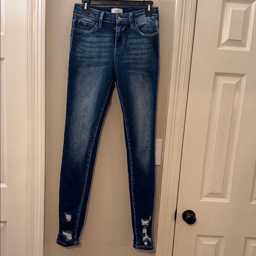 KanCan Distressed Dark Blue Skinny Jeans
